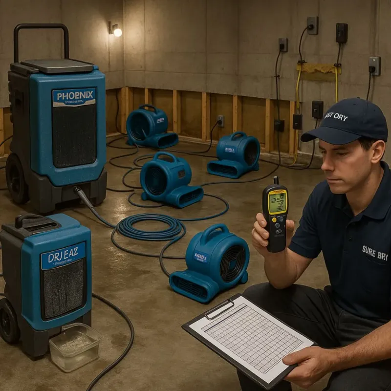 Structural Drying and Dehumidification process in Kingsford, MI